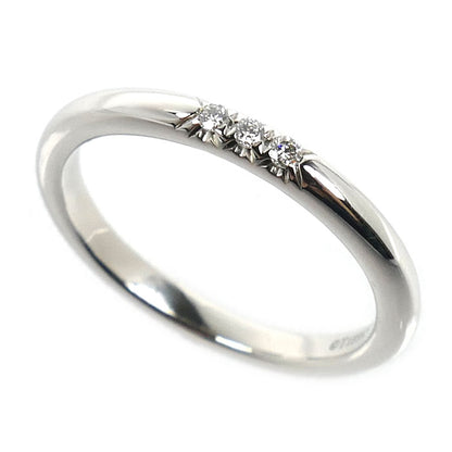 TIFFANY&Co. ティファニー Pt950プラチナ クラシックバンド 3Pダイヤ リング・指輪 ダイヤモンド 5.5号 2.8g レディース【中古】【美品】