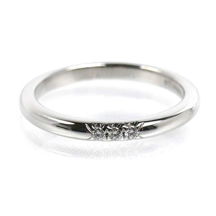 TIFFANY&Co. ティファニー Pt950プラチナ クラシックバンド 3Pダイヤ リング・指輪 ダイヤモンド 5.5号 2.8g レディース【中古】【美品】