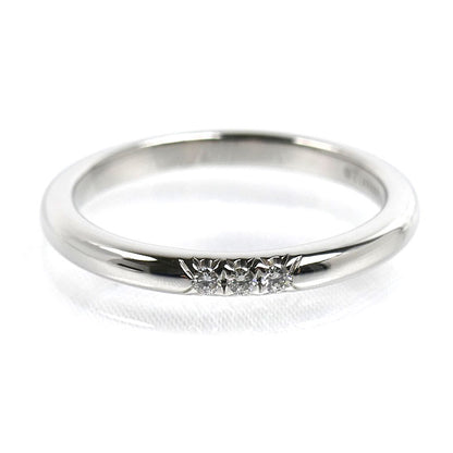 TIFFANY&Co. ティファニー Pt950プラチナ クラシックバンド 3Pダイヤ リング・指輪 ダイヤモンド 5.5号 2.8g レディース【中古】【美品】