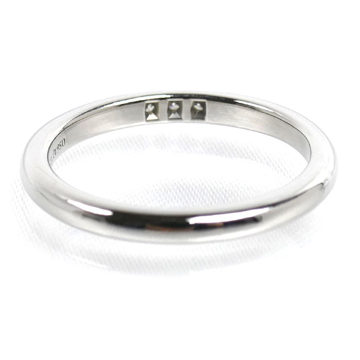 TIFFANY&Co. ティファニー Pt950プラチナ クラシックバンド 3Pダイヤ リング・指輪 ダイヤモンド 5.5号 2.8g レディース【中古】【美品】