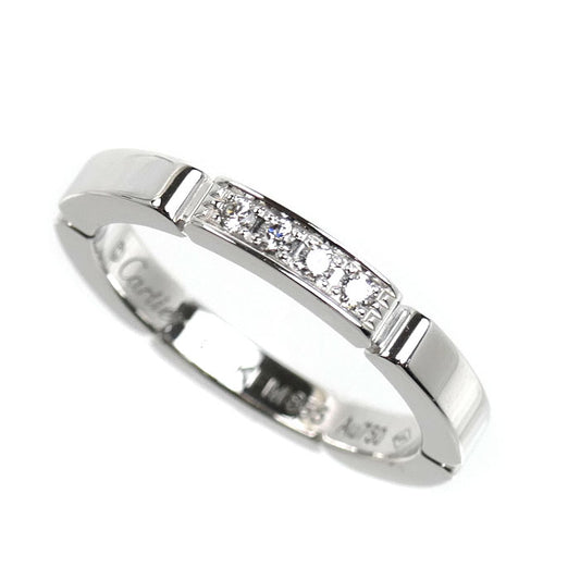 CARTIER カルティエ K18WG ホワイトゴールド マイヨンパンテール 4Pダイヤ リング・指輪 B4080448 ダイヤモンド 8号 48 3.9g レディース【中古】【美品】