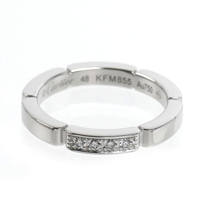 CARTIER カルティエ K18WG ホワイトゴールド マイヨンパンテール 4Pダイヤ リング・指輪 B4080448 ダイヤモンド 8号 48 3.9g レディース【中古】【美品】
