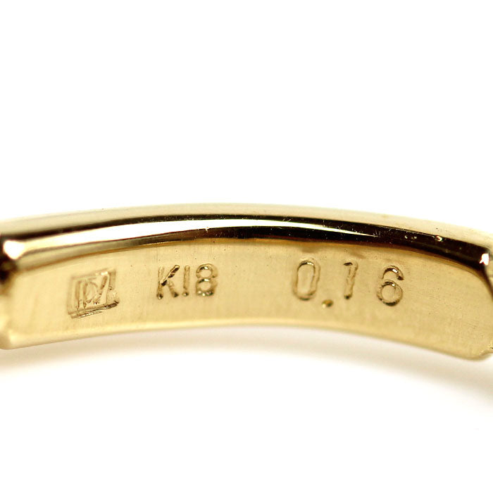 Ponte Vecchio ポンテヴェキオ K18YG イエローゴールド リング・指輪 ダイヤモンド0.16ct 6号 2.6g レディース【中古】【美品】