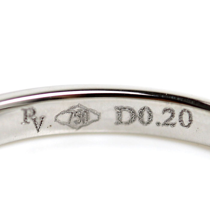 Ponte Vecchio ポンテヴェキオ K18WG ホワイトゴールド ハーフエタニティ リング・指輪 ダイヤモンド0.20ct 9号 1.2g レディース【中古】【美品】