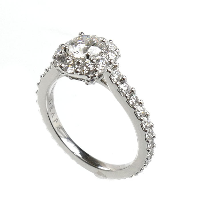GRAFF グラフ K18WG ホワイトゴールド アイコン ラウンド リング・指輪 RGR618 ダイヤモンド0.54ct 8.5号 4.0g レディース【中古】