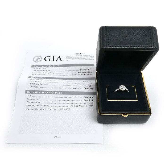 GRAFF グラフ K18WG ホワイトゴールド アイコン ラウンド リング・指輪 RGR618 ダイヤモンド0.54ct 8.5号 4.0g レディース【中古】