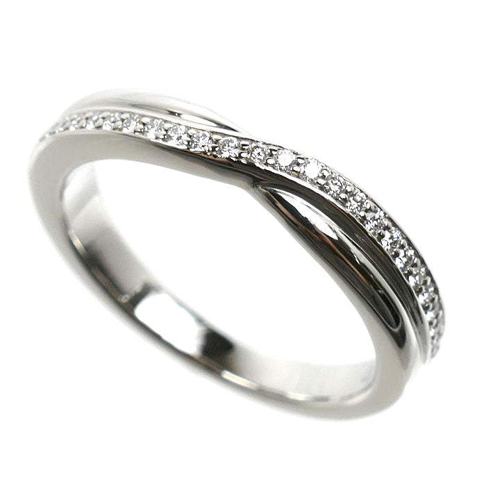 HARRY WINSTON ハリーウィンストン Pt950プラチナ トリスト ワンロウ リング・指輪 WBDPRD1RFT ダイヤモンド 8.5号 5.1g レディース【中古】【美品】