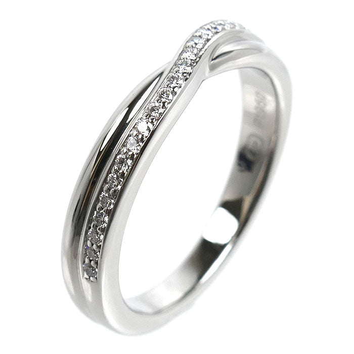 HARRY WINSTON ハリーウィンストン Pt950プラチナ トリスト ワンロウ リング・指輪 WBDPRD1RFT ダイヤモンド 8.5号 5.1g レディース【中古】【美品】