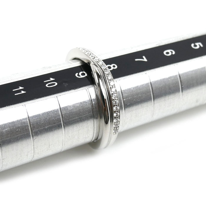 HARRY WINSTON ハリーウィンストン Pt950プラチナ トリスト ワンロウ リング・指輪 WBDPRD1RFT ダイヤモンド 8.5号 5.1g レディース【中古】【美品】