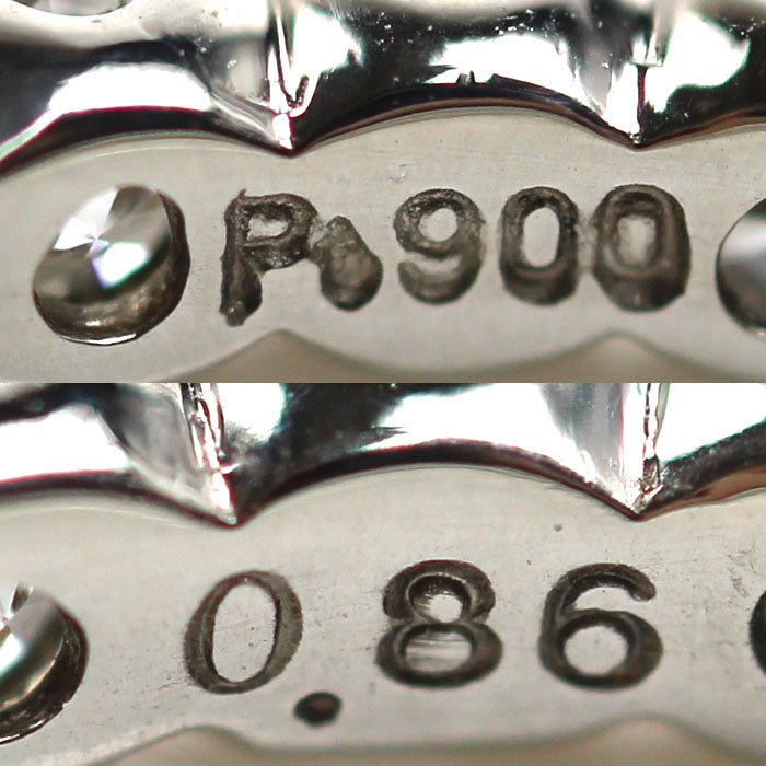 Pt900プラチナ フルエタニティ リング・指輪 ダイヤモンド0.86ct 10号 2.1g レディース【中古】【美品】