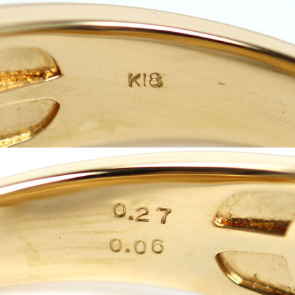 K18YG イエローゴールド リング・指輪 ブラックダイヤモンド0.27ct ダイヤモンド0.06ct 20号 8.3g メンズ【中古】【美品】