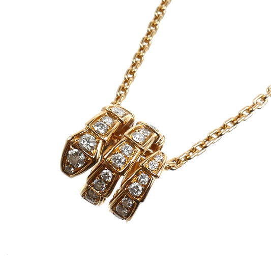 BVLGARI ブルガリ K18PG ピンクゴールド セルペンティ ヴァイパー ネックレス 357795 ダイヤモンド 13.1g 52/54cm レディース【中古】【美品】