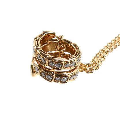 BVLGARI ブルガリ K18PG ピンクゴールド セルペンティ ヴァイパー ネックレス 357795 ダイヤモンド 13.1g 52/54cm レディース【中古】【美品】