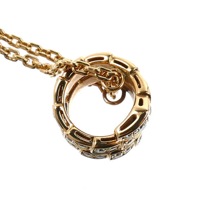 BVLGARI ブルガリ K18PG ピンクゴールド セルペンティ ヴァイパー ネックレス 357795 ダイヤモンド 13.1g 52/54cm レディース【中古】【美品】