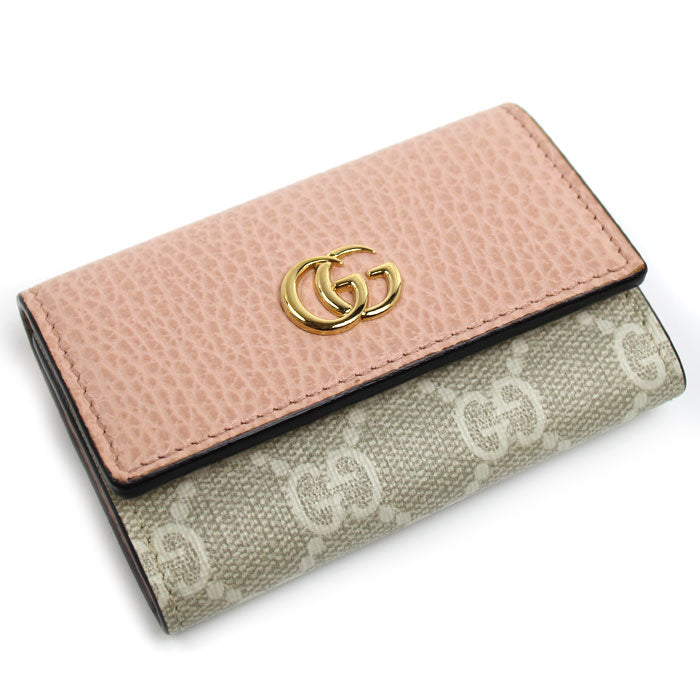 GUCCI グッチ ダブルG バイカラー キーケース ダスティピンク 456118 レディース【中古】
