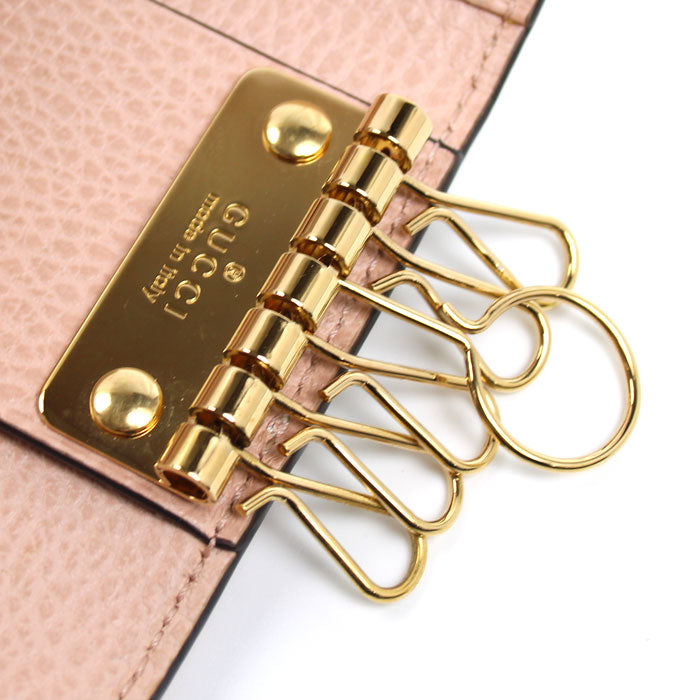 GUCCI グッチ ダブルG バイカラー キーケース ダスティピンク 456118 レディース【中古】