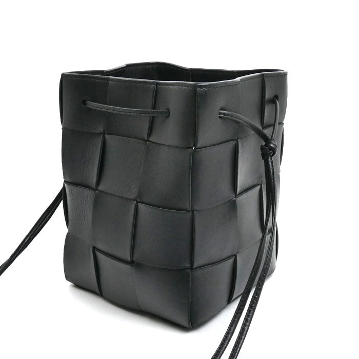 BOTTEGAVENETA ボッテガヴェネタ マキシイントレチャート カセット スモール クロスボディバッグ ショルダーバッグ ブラック 680218 レディース【中古】