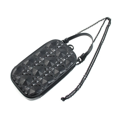 Dior ディオール ダイヤモンド カナージュ フォンポーチ 2Wayショルダーバッグ ブラック S0872SNEA-M900 レディース【中古】【美品】