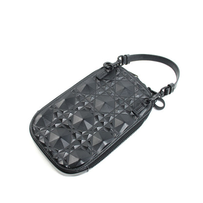 Dior ディオール ダイヤモンド カナージュ フォンポーチ 2Wayショルダーバッグ ブラック S0872SNEA-M900 レディース【中古】【美品】