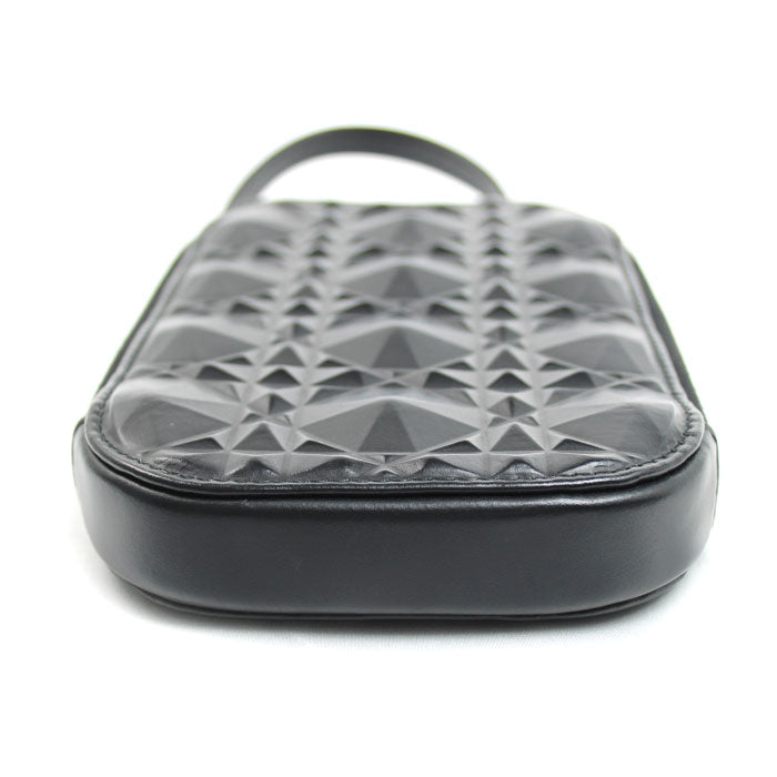 Dior ディオール ダイヤモンド カナージュ フォンポーチ 2Wayショルダーバッグ ブラック S0872SNEA-M900 レディース【中古】【美品】