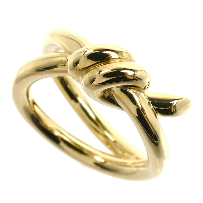 TIFFANY&Co. ティファニー K18YG イエローゴールド ノット ダブル ロウ リング・指輪 9号 10.9g レディース【中古】【美品】