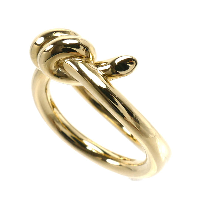 TIFFANY&Co. ティファニー K18YG イエローゴールド ノット ダブル ロウ リング・指輪 9号 10.9g レディース【中古】【美品】