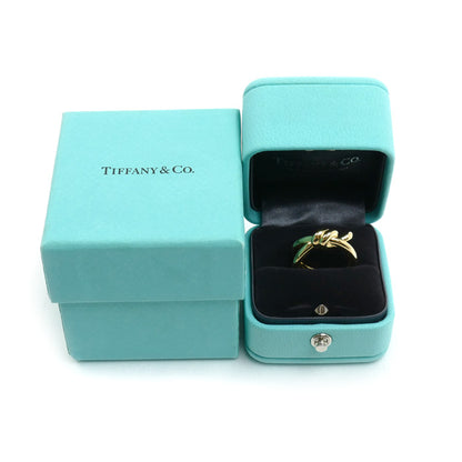 TIFFANY&Co. ティファニー K18YG イエローゴールド ノット ダブル ロウ リング・指輪 9号 10.9g レディース【中古】【美品】