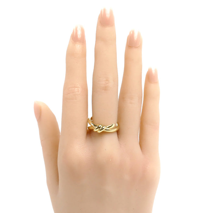 TIFFANY&Co. ティファニー K18YG イエローゴールド ノット ダブル ロウ リング・指輪 9号 10.9g レディース【中古】【美品】