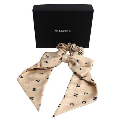 CHANEL シャネル シルク ロゴ ココマーク リボン ヘアアクセサリー シュシュ レディース【中古】