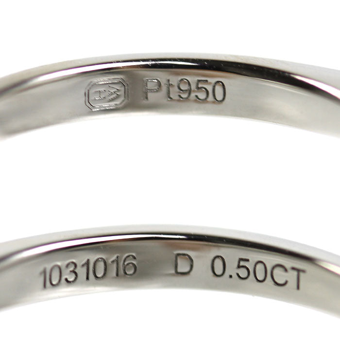 HARRY WINSTON ハリーウィンストン Pt950プラチナ ソリティア リング・指輪 RGDPRD005NSS-060 ダイヤモンド0.50ct 8号 4g レディース【中古】【美品】