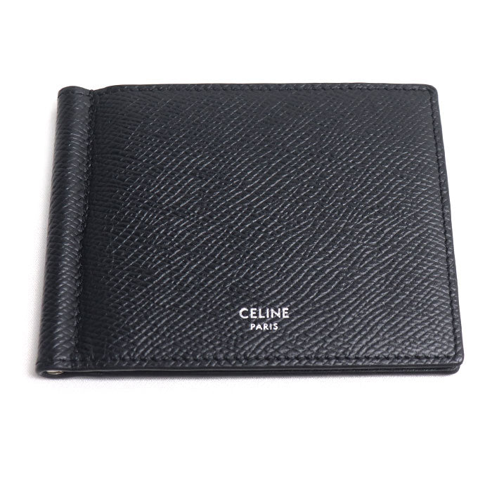 CELINE セリーヌ ビルクリップウォレット 二つ折り財布 ブラック 10J793GTH.38SI メンズ【中古】【極美品】