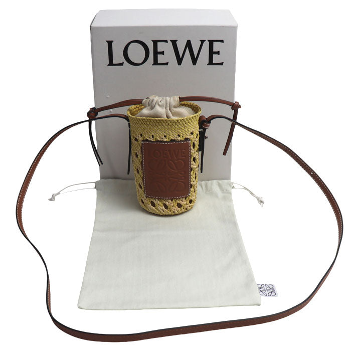 LOEWE ロエベ アナグラム シリンダーポケット ショルダーバッグ イエロー系 C630P71X01 レディース【中古】