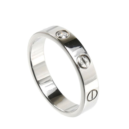 CARTIER カルティエ K18WG ホワイトゴールド ミニラブ1Pダイヤ リング・指輪 B4050553 ダイヤモンド 13号 53 4.8g レディース【中古】【美品】
