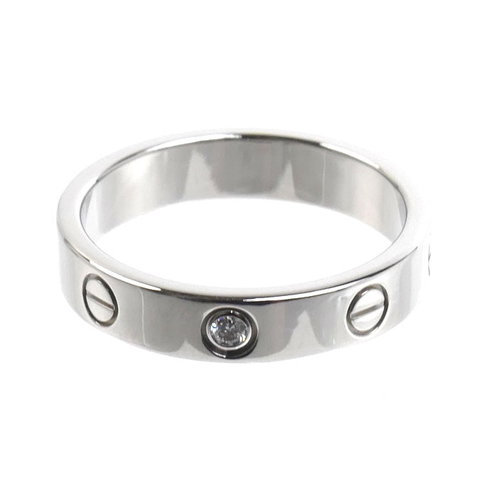 CARTIER カルティエ K18WG ホワイトゴールド ミニラブ1Pダイヤ リング・指輪 B4050553 ダイヤモンド 13号 53 4.8g レディース【中古】【美品】