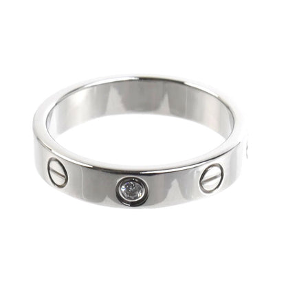 CARTIER カルティエ K18WG ホワイトゴールド ミニラブ1Pダイヤ リング・指輪 B4050553 ダイヤモンド 13号 53 4.8g レディース【中古】【美品】