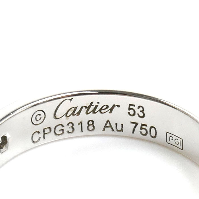 CARTIER カルティエ K18WG ホワイトゴールド ミニラブ1Pダイヤ リング・指輪 B4050553 ダイヤモンド 13号 53 4.8g レディース【中古】【美品】