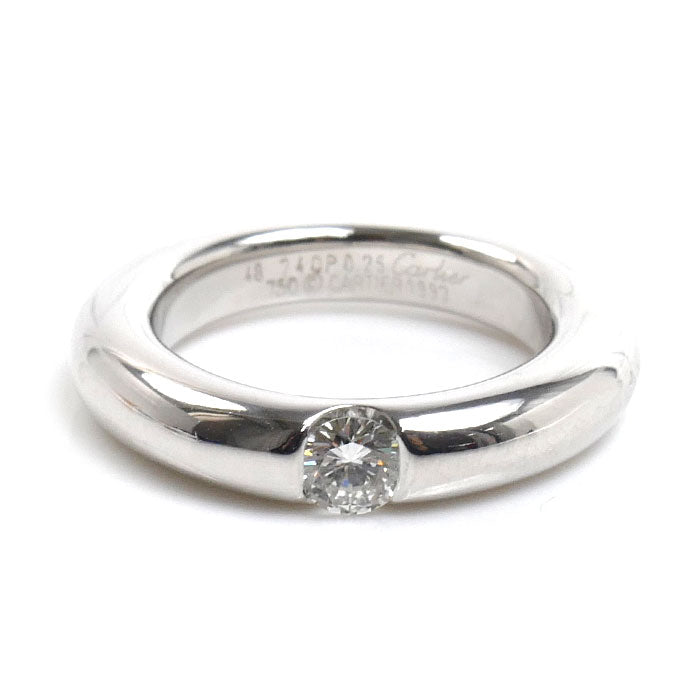 CARTIER カルティエ K18WG ホワイトゴールド エリプス リング・指輪 ダイヤモンド0.25ct 8号 48 9.6g レディース【中古】【美品】