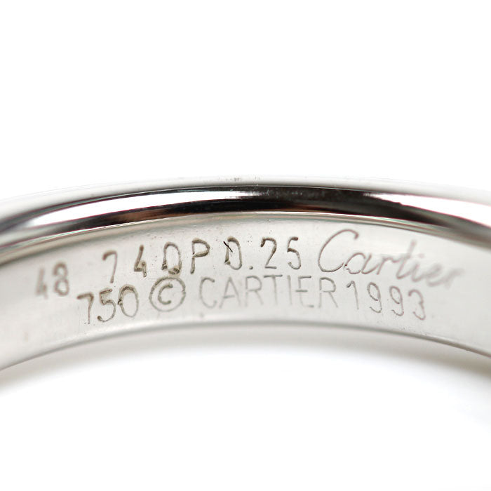 CARTIER カルティエ K18WG ホワイトゴールド エリプス リング・指輪 ダイヤモンド0.25ct 8号 48 9.6g レディース【中古】【美品】
