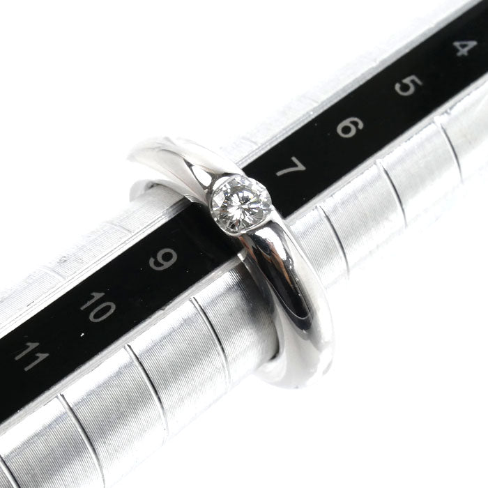 CARTIER カルティエ K18WG ホワイトゴールド エリプス リング・指輪 ダイヤモンド0.25ct 8号 48 9.6g レディース【中古】【美品】