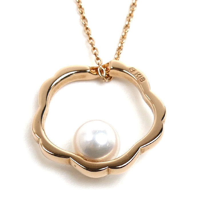 MIKIMOTO ミキモト K18PG ピンクゴールド ネックレス PP-20620I パール約6.5mm 5.1g 60cm レディース【中古】【美品】