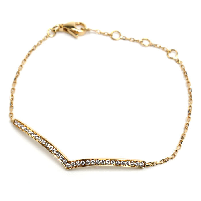 Chaumet ショーメ K18PG ピンクゴールド ジョゼフィーヌ エグレット ブレスレット ダイヤモンド 3.3g 14/15/16/17cm レディース【中古】