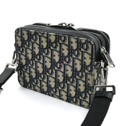 Dior ディオール オブリーク ジャガード ショルダーバッグ ベージュ/ネイビー 2OBBC119YSE_H05E メンズ【中古】