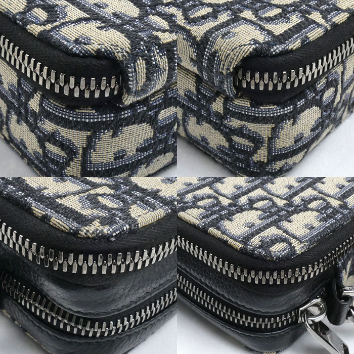 Dior ディオール オブリーク ジャガード ショルダーバッグ ベージュ/ネイビー 2OBBC119YSE_H05E メンズ【中古】