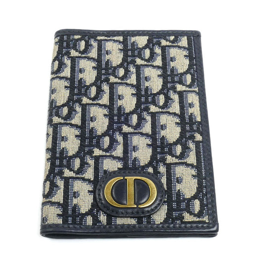 Dior ディオール 30モンテーニュ パスポートケース ベージュ ネイビー S2353UTZQ_M928 ユニセックス【中古】