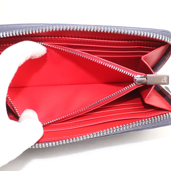 Christian Louboutin クリスチャンルブタン パネトーネ ジャガード 長財布 グレー 1245220 I147 ユニセックス【中古】【極美品】