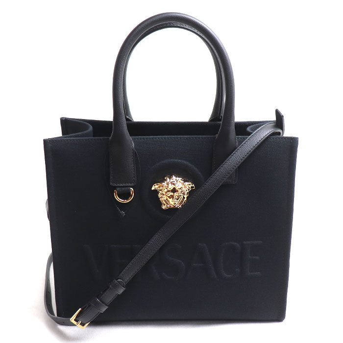 VERSACE ヴェルサーチ ラ メデューサ スモール ハンドバッグ ブラック 1005861-1A03095_DTU_UNICA_1B00V__ IC レディース【中古】