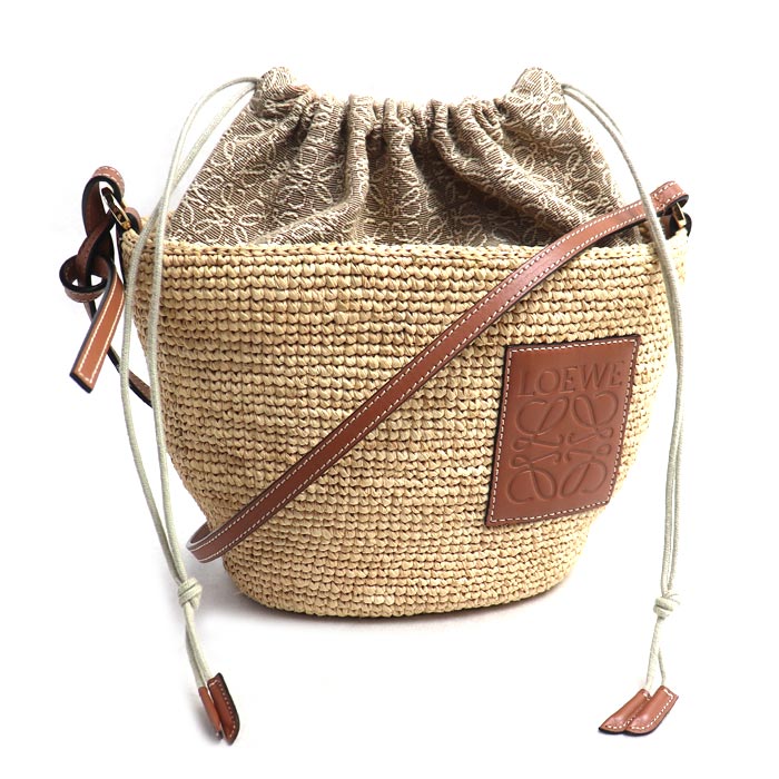 LOEWE ロエベ ポシェット ショルダーバッグ ナチュラル×タン A689C70X08 レディース【中古】