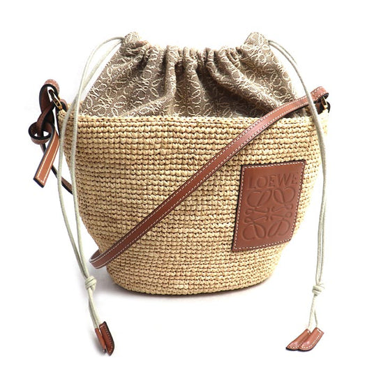 LOEWE ロエベ ポシェット ショルダーバッグ ナチュラル×タン A689C70X08 レディース【中古】