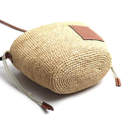 LOEWE ロエベ ポシェット ショルダーバッグ ナチュラル×タン A689C70X08 レディース【中古】