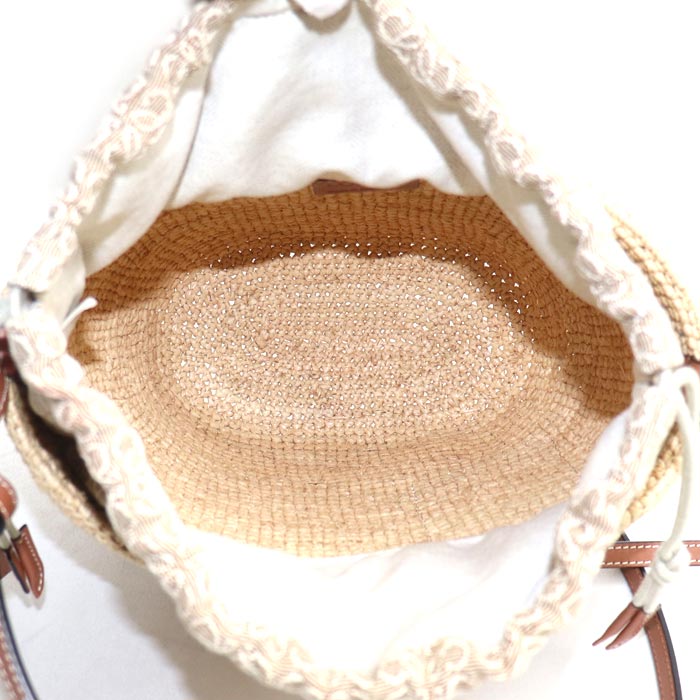 LOEWE ロエベ ポシェット ショルダーバッグ ナチュラル×タン A689C70X08 レディース【中古】